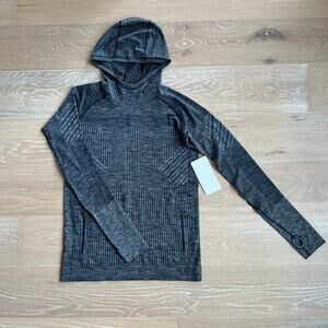 Lululemon Rest Less Hoodie Heathered Black sz 12 NWT